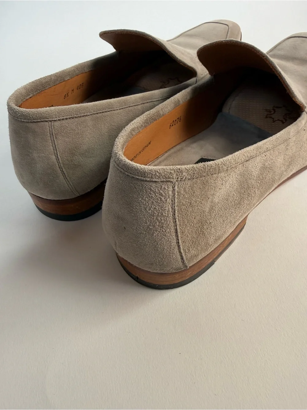 Mezlan Light Gray Suede Slip-On Loafers